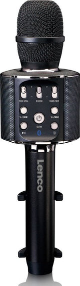 Lenco bmc-090bk bluetooth karaoke microfoon met speaker en verlichting zwart