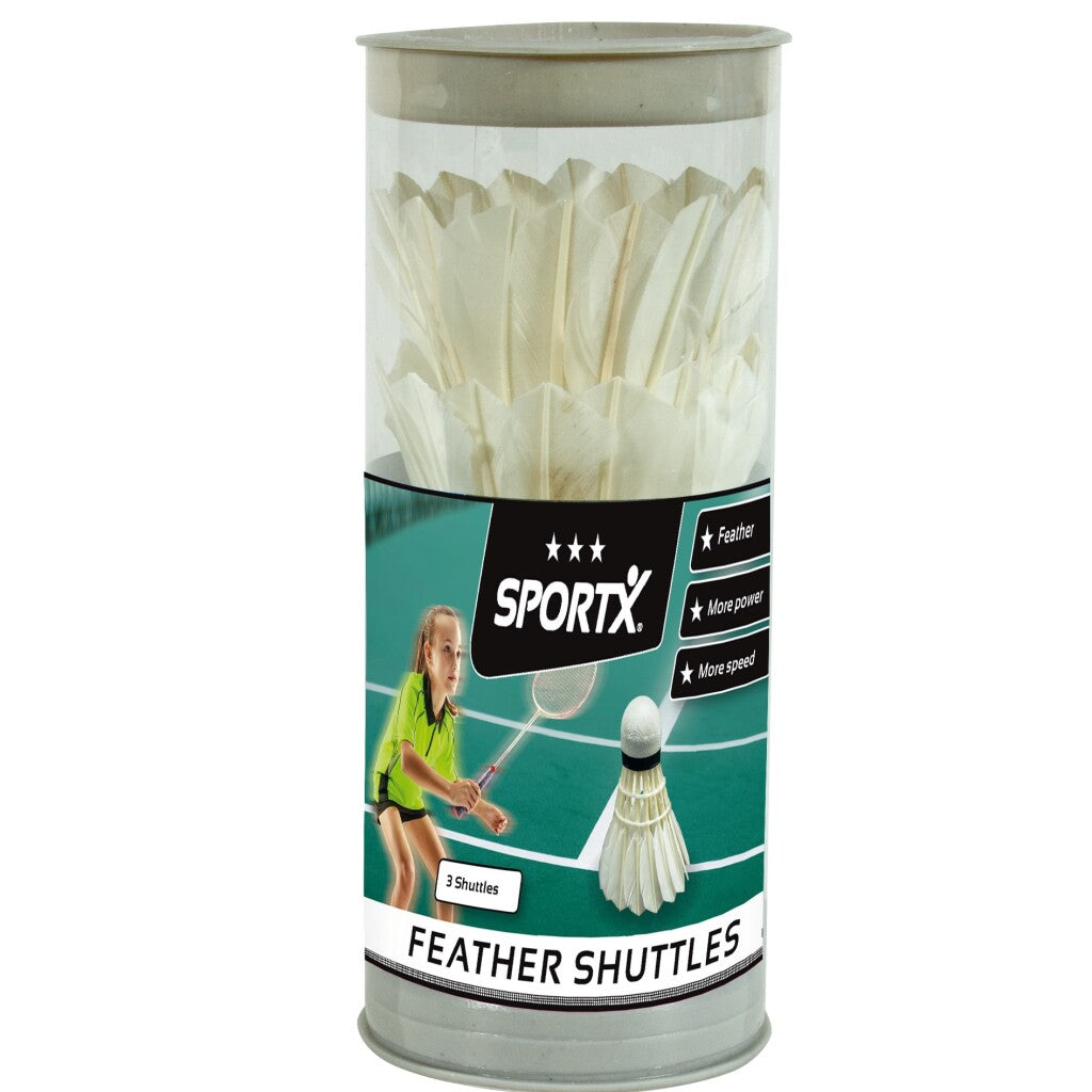 Sportx Shuttle Feathers White in Tube, 3t.