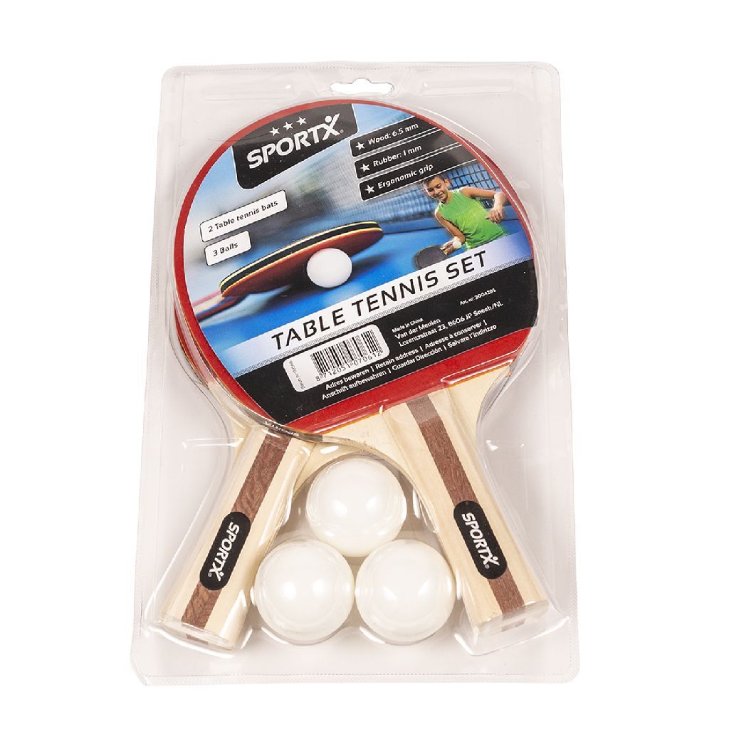 Sportx tafeltennis set incl. ballen in blister