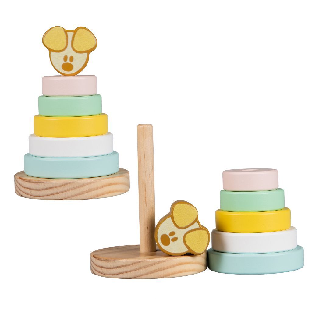 Rubo Toys Woezel und Pip Pip Baby Stack Tower, 7dlg.