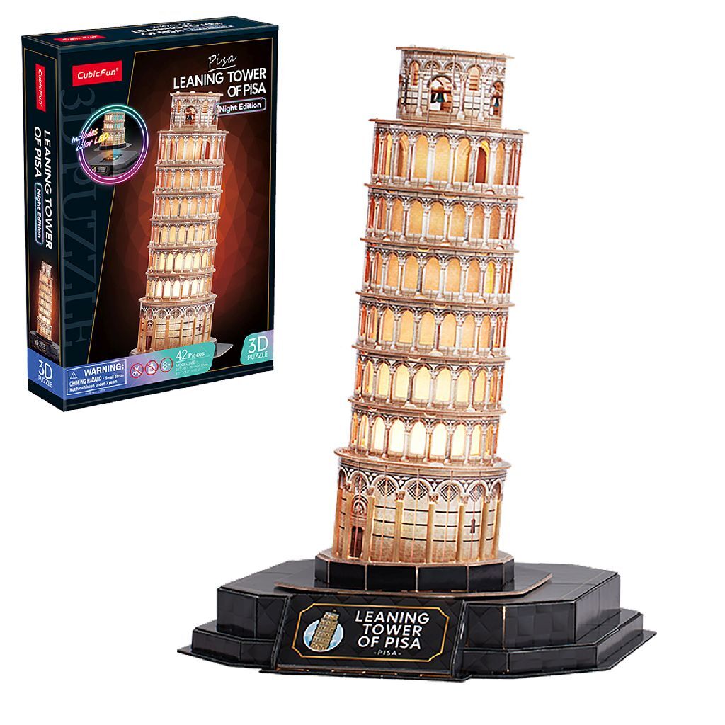 Kubikfun 3D -Puzzle Pisa + Licht 42 Teile