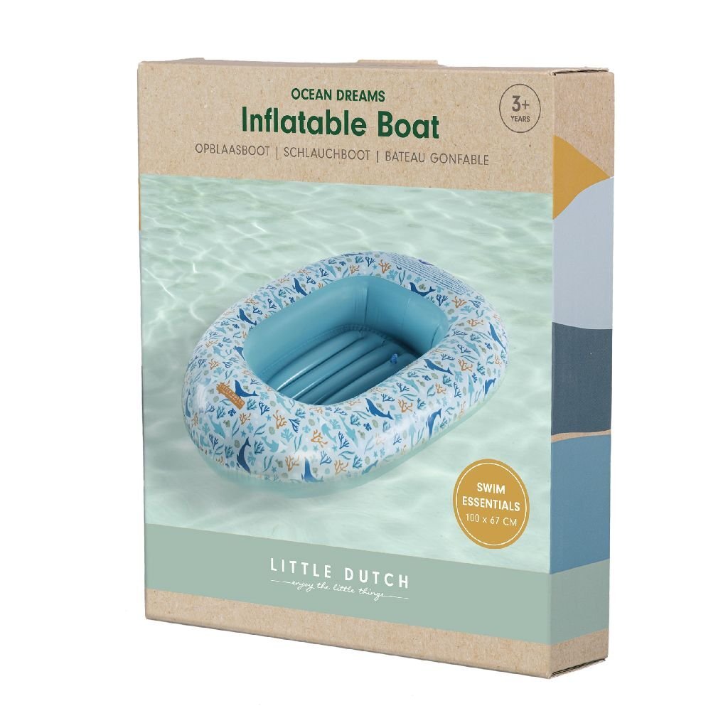 Little dutch ocean dreams opblaasboot 100x67 cm blauw