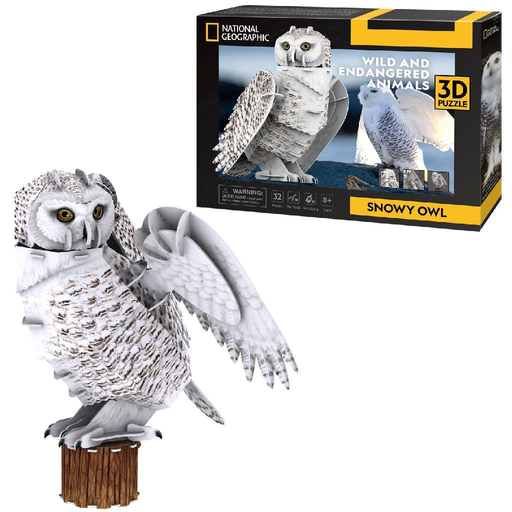 Cubic Fun National Geographic 3D Puzzle Snow Owl 32 stykker