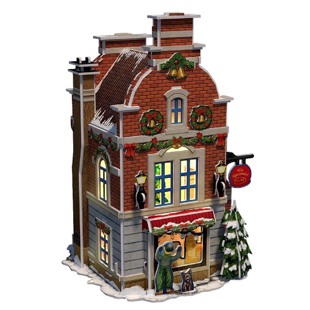 Cubic Fun 3D Puzzle Hollands Huisje Winter Cheese Shop + Lys 60 stykker