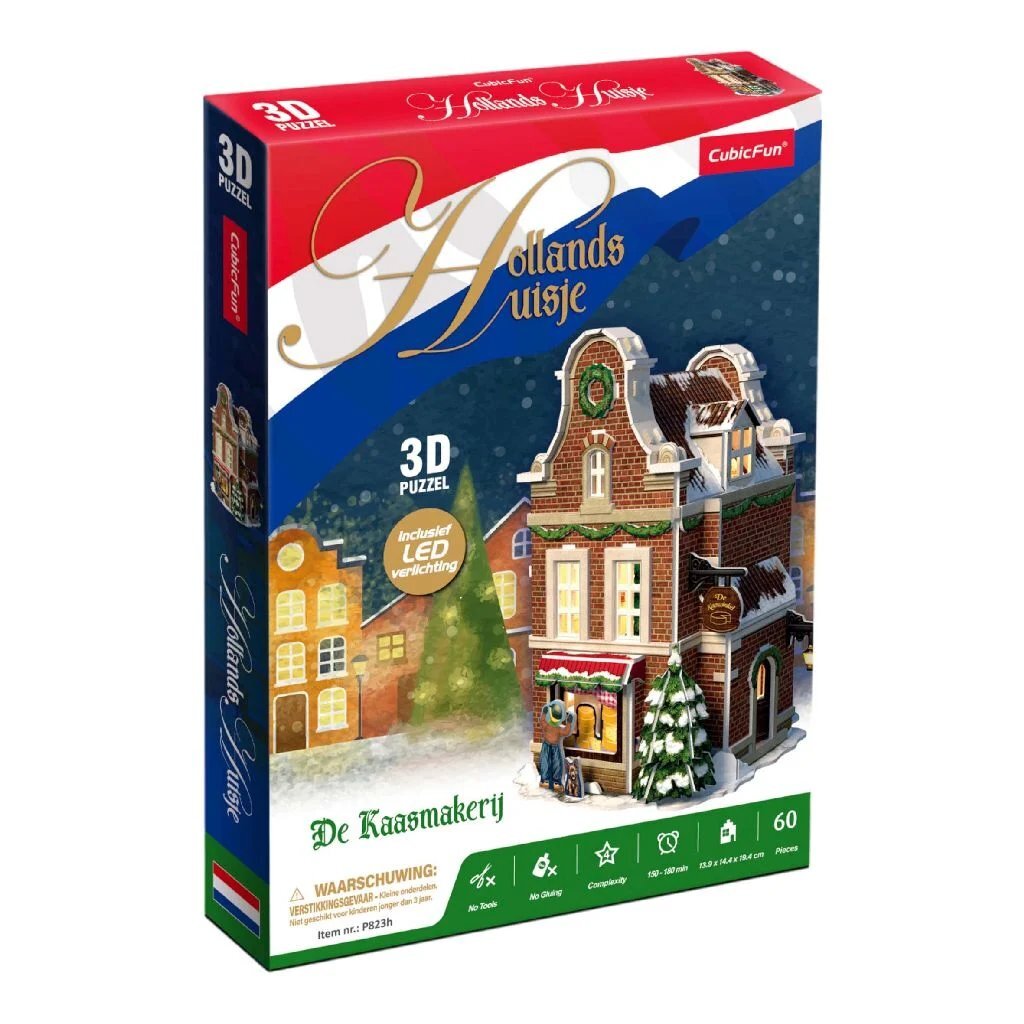 Cubic Fun 3D Puzzle Hollands Huisje Winter Cheese Shops + Light 60 Pieces