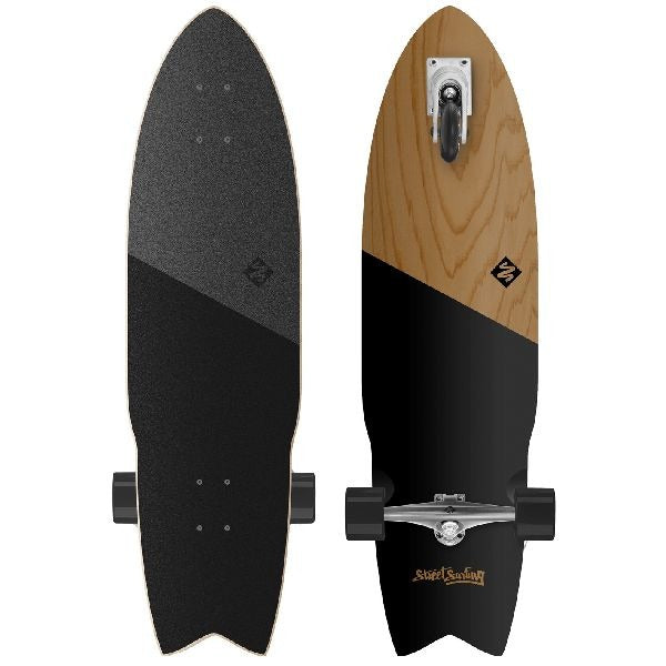 Street surfing street surfing shark attack 36 zelfrijdend longboard koa black