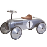 retro roller metalen loopauto jean 75x40x40 cm zilver