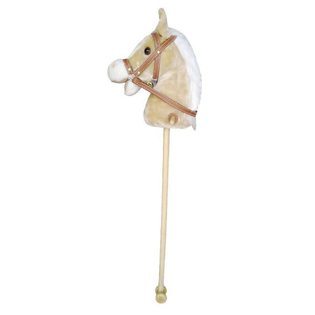 Basic pluchen stokpaard met geluid 97 cm assorti