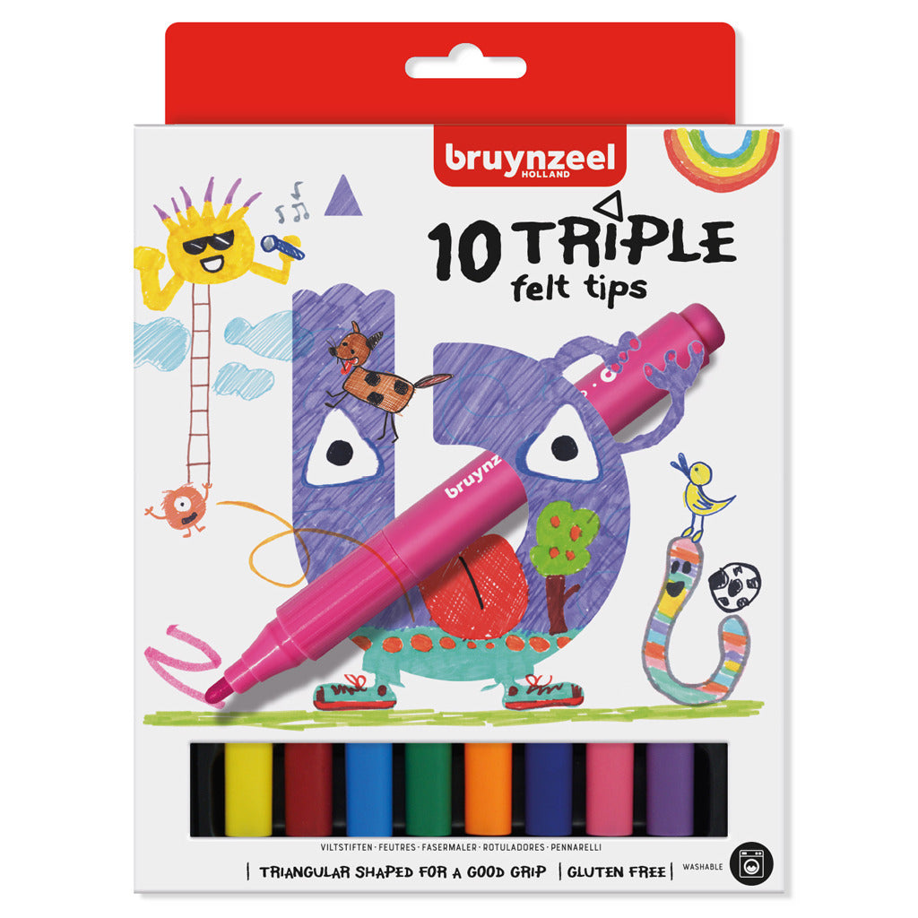 Bruynzeel Kids Triple Viltstifts, 10t.