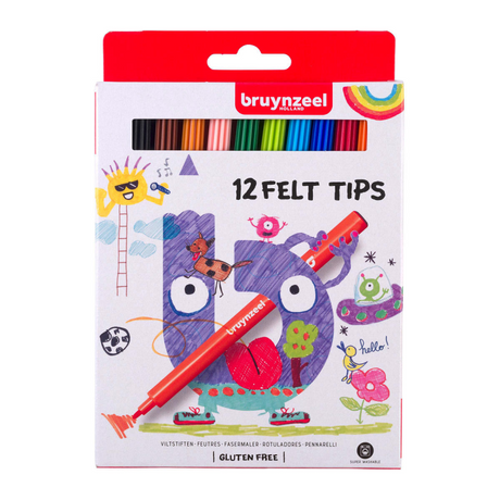Bruynzeel viltstiften set | 12 kleuren