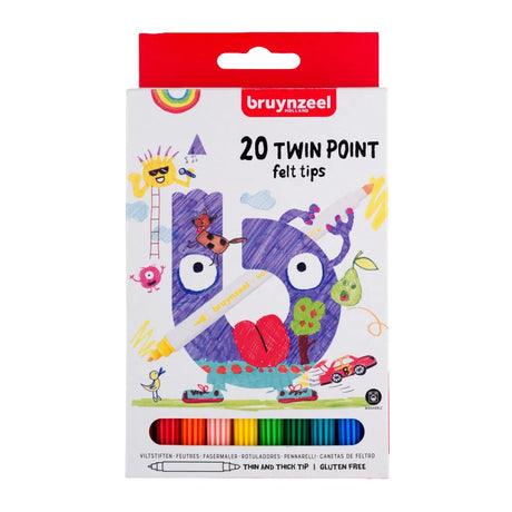Bruynzeel kids twin point viltstiften set 20