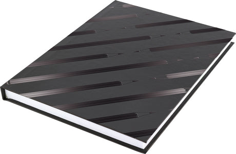 Kangaro dummyboek - a5 - zwart met design - 160 blanco pagina's - hard cover - k-5585