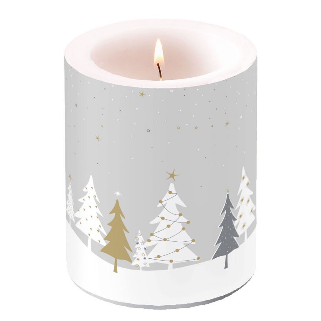 Ambiente Stub Candle Midnight Trees 10x12 cm grigio