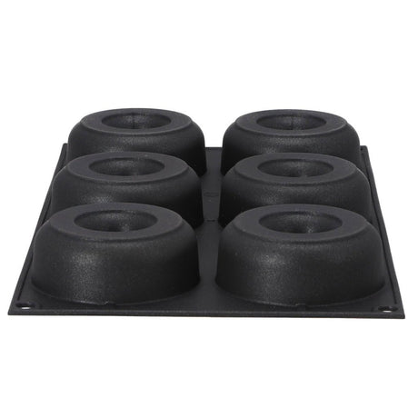 Patisse donutvorm 6 vaks 29x17 cm zwart siliconen