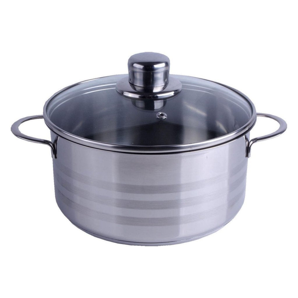 Basic saucepan 22 cm 4l + glass lid stainless steel