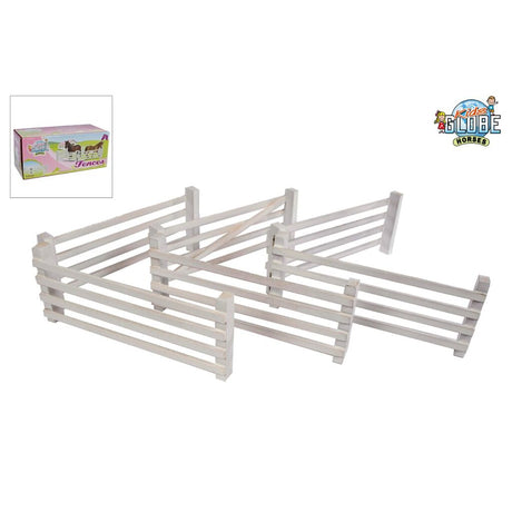 Kids globe horses houten hekken 6 stuks wit