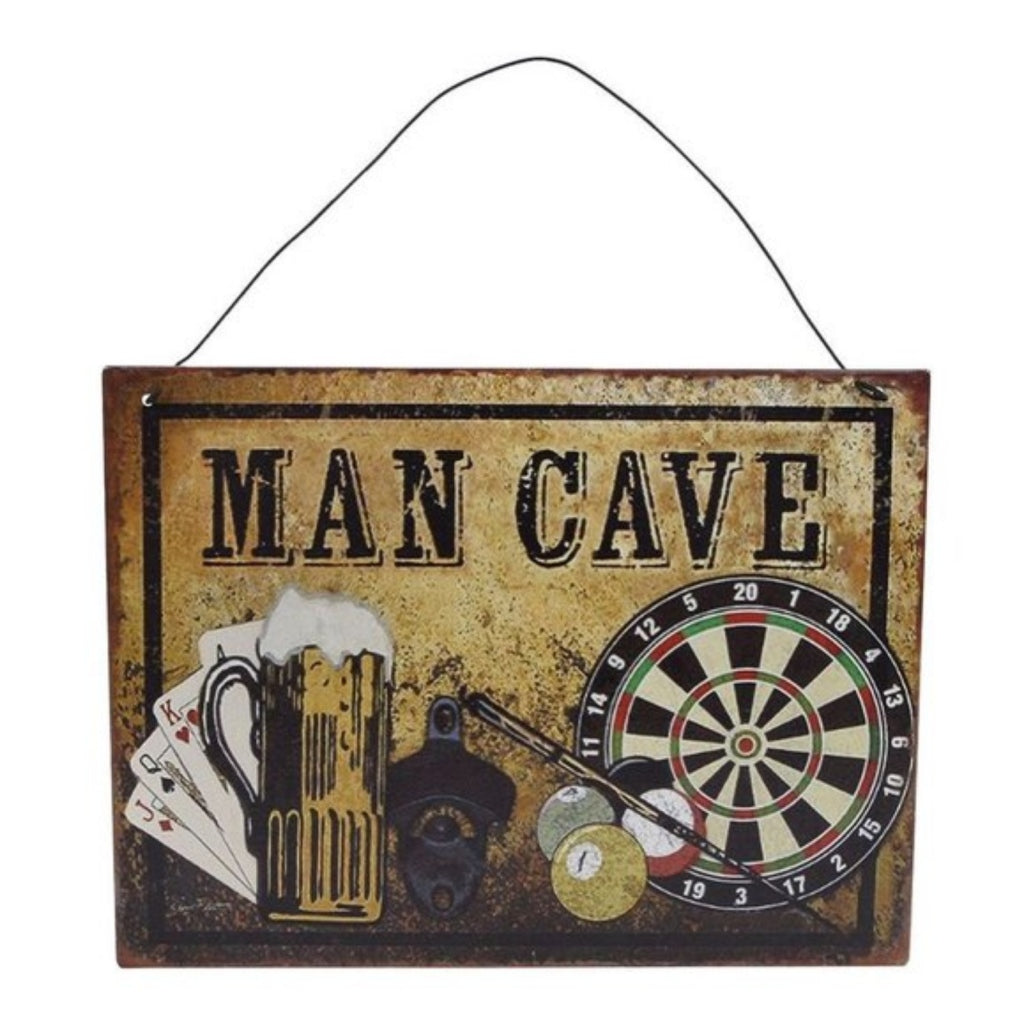 Grundläggande metallväggdekorationer Man Cave Board 20x15 cm