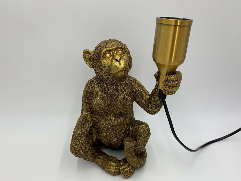 Miscellaneous table lamp monkey sitting gold 17.5x12.5x28 cm