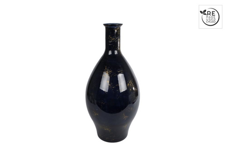 3r vaas meguino xl zwart goud glas 28x28x60cm