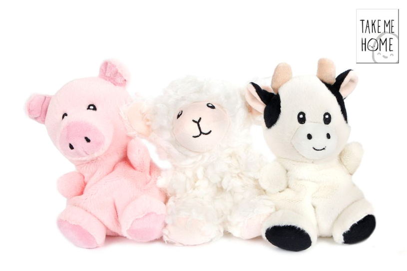 Take me home boerderijdieren pluche assorti 15 cm