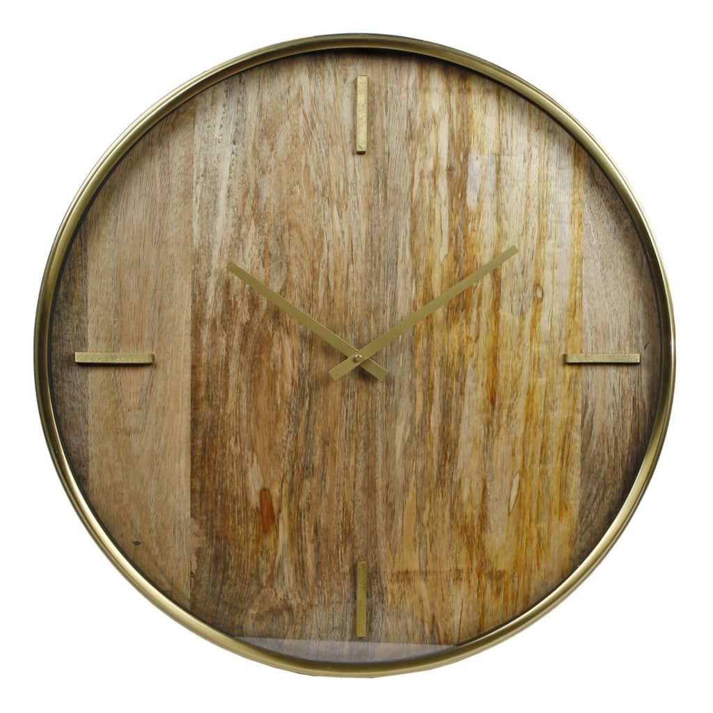 Gaver Amsterdam Gaver Amsterdam Wall Clock Chicago 50 cm Træ og metalguldfarvet