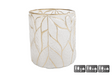 Theelichth leaves l helder goud glas 14x14x15cm