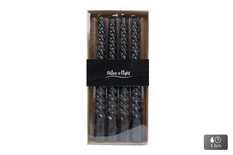 Tafelkaars x4 twist 4uur 2x2x20cm - zwart
