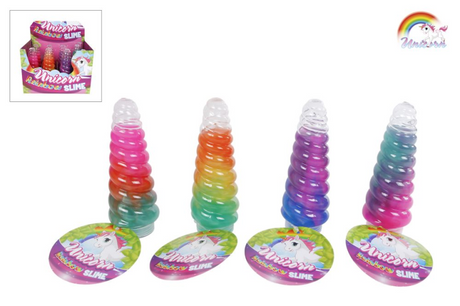 Lobbes unicorn hoorn met slijm mulitkleur 13,5cm