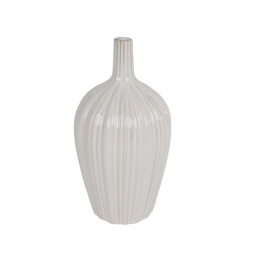 DIVERSE VASE ANNET M vit lergods 14.5x14.5x28cm