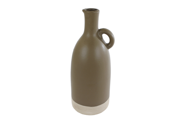 Vaas nico l leem beige aardewerk 16x15x38cm