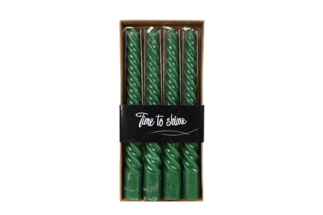 Tafelkaars x4 twist 4uur 2x2x20cm - dennen groen