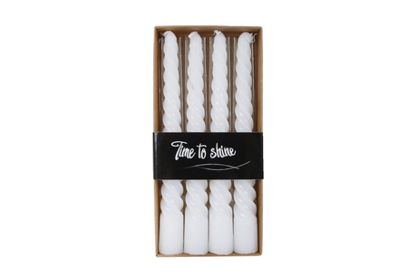 Tafelkaars x4 twist 4uur 2x2x20cm - wit