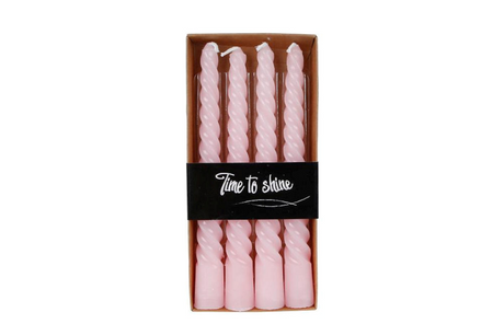 Tafelkaars x4 twist 4uur 2x2x20cm - roze