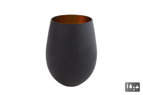 Windlicht martien zwart goud glas 7,2x5x12cm