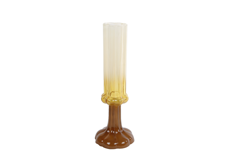 Vaas eline m bruin crme glas 9x9x26cm