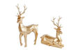 Sculptuur geodeer ant.goud a2 polystone 25x9x29 25x10x39