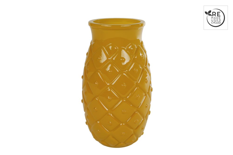 3r vaas ananas l glossy oker glas 10x10x17cm