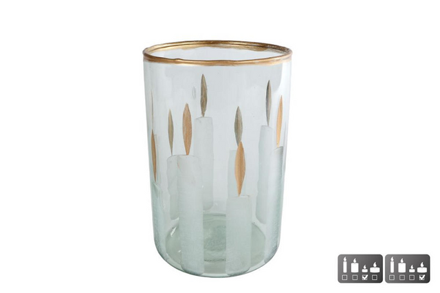 Theelichthouder candles l helder wit glas 10x10x15cm