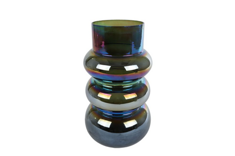 Vaas erik metallic groen glas 12x11,5x20cm