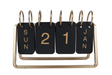 Bureaukalender datum zwart goud metaal 18x6x12,5cm