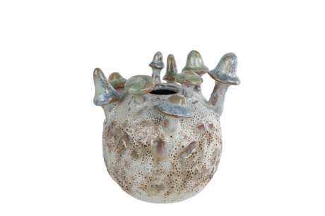 Vaas mushroom creme de pannen voor aardew 12x12x14cm