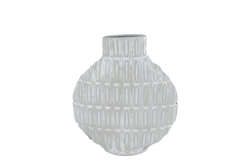 Jip vaas s creme metaal 28x8x31cm