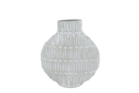 Jip vaas s creme metaal 28x8x31cm