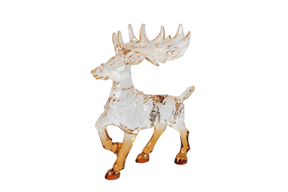 Sculptuur hert bruin acryl 12x5x15cm
