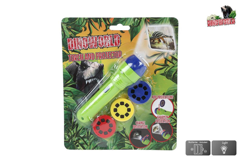 Dinoworld projector 24 afbeeldingen met zaklamp 11,5cm