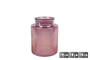 Vaas windlicht niamh s paars glas 13x13x17cm