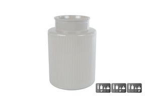 Vaas windlicht niamh l off-white glas 15x15x21cm