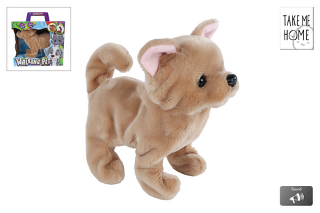 Take me home loophond bruin 21cm blaffend en kwispelend