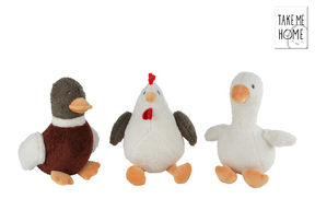 Take me home pluche gans, eend of kip 22cm