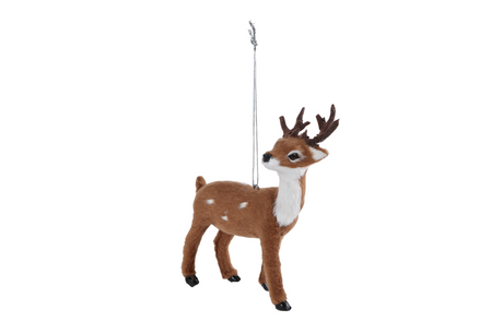 Hang-sculptuur rendier bruin kunststof 9,5x5x11cm